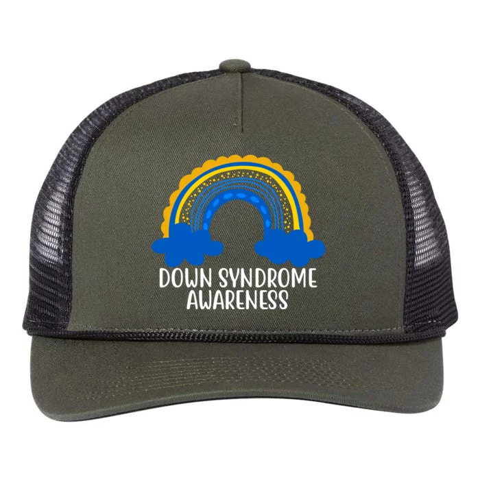 Down Syndrome Awareness Rainbow Retro Rope Trucker Hat Cap