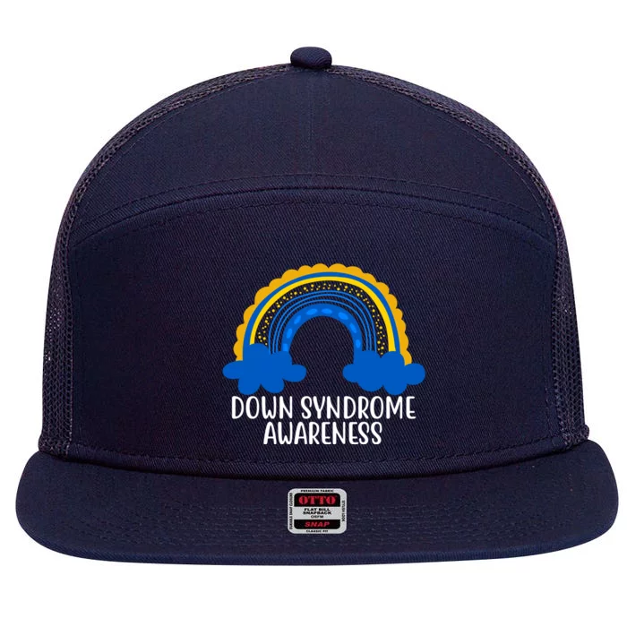 Down Syndrome Awareness Rainbow 7 Panel Mesh Trucker Snapback Hat