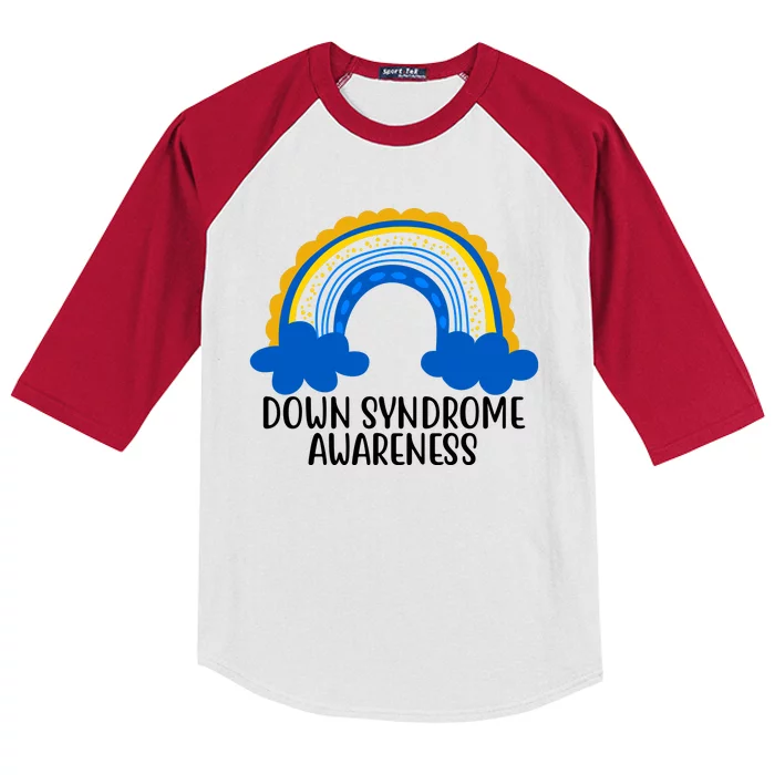 Down Syndrome Awareness Rainbow Kids Colorblock Raglan Jersey