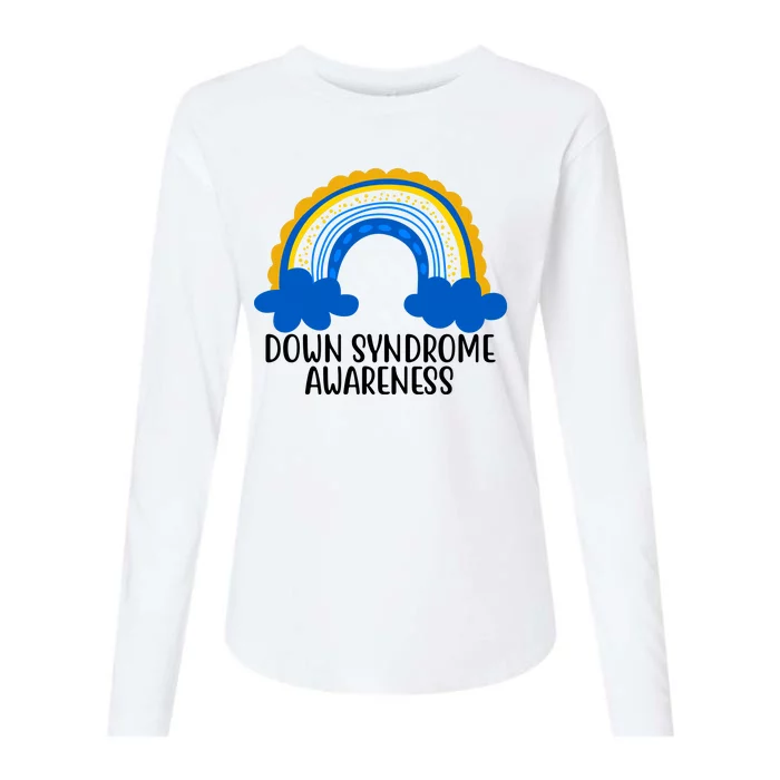 Down Syndrome Awareness Rainbow Womens Cotton Relaxed Long Sleeve T-Shirt