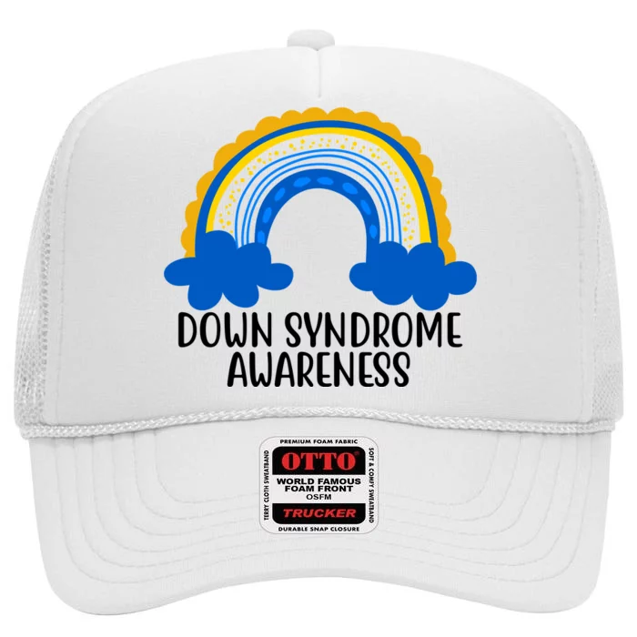 Down Syndrome Awareness Rainbow High Crown Mesh Trucker Hat