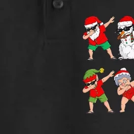 Dabbing Santa And Friends Christmas In July Xmas Dry Zone Grid Performance Polo