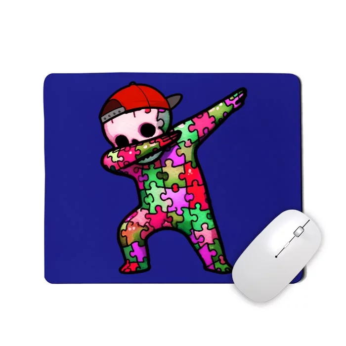 Dabbing Skeleton Autism Awareness Month Skeleton Gift Mousepad