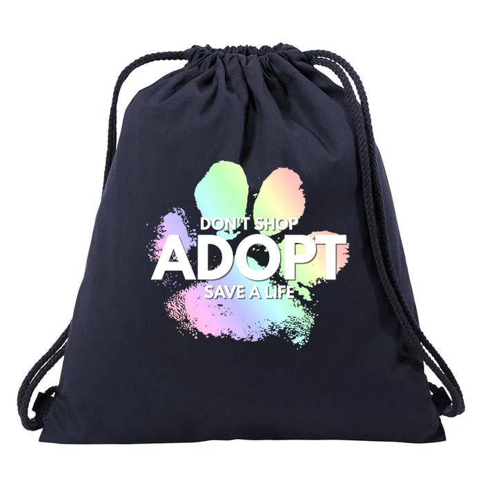 Don't Shop Adopt Dog Cat Rescue Kind Animal Rights Lover Great Gift Drawstring Bag