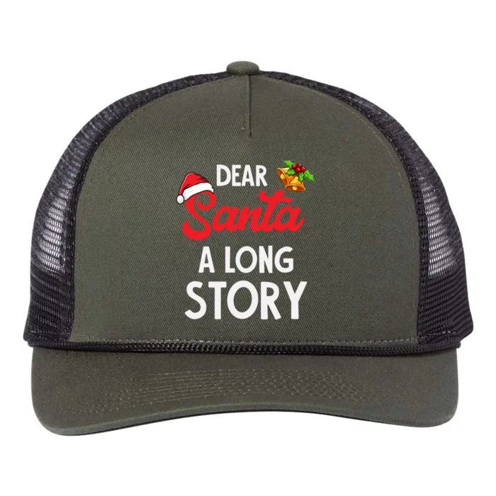 Dear Santa A Long Story Funny Gift Retro Rope Trucker Hat Cap