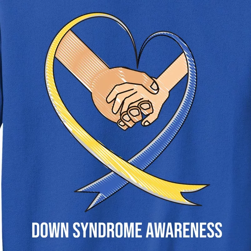 Down Syndrome Awareness Support Heart Ribbon Tall Sweatshirt