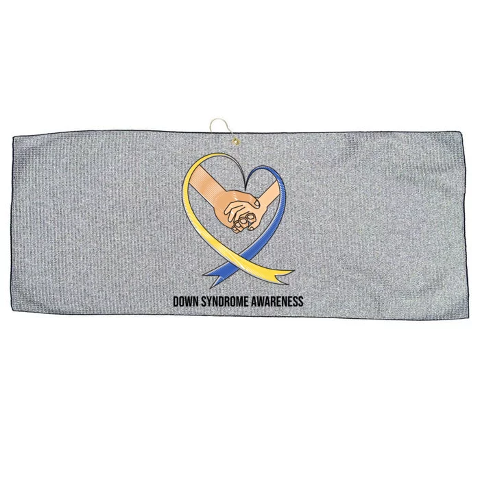 Down Syndrome Awareness Support Heart Ribbon Large Microfiber Waffle Golf Towel