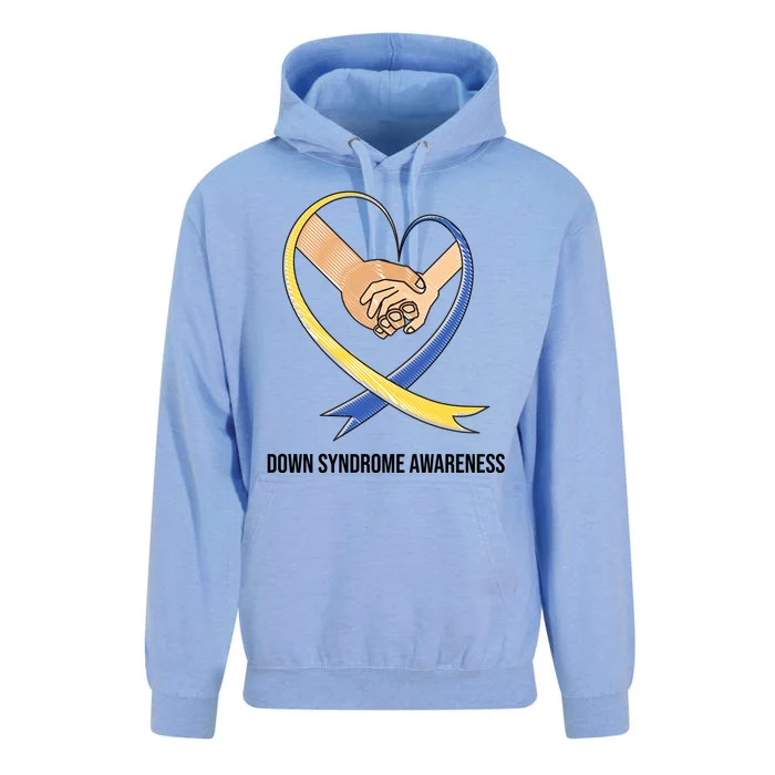 Down Syndrome Awareness Support Heart Ribbon Unisex Surf Hoodie