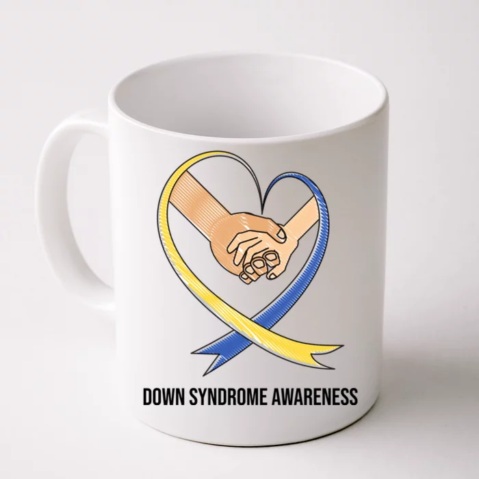 Down Syndrome Awareness Support Heart Ribbon Front & Back Coffee Mug