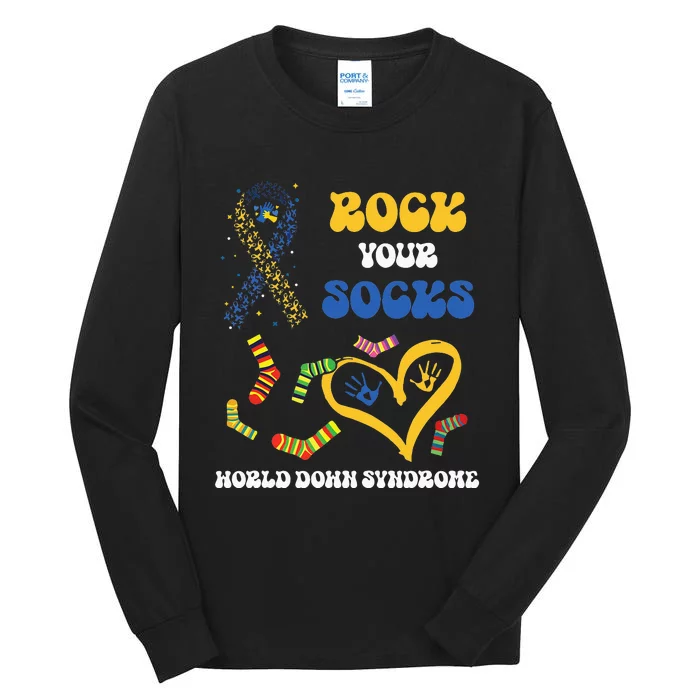 Down Syndrome Awareness Rock Your Socks T21 Tall Long Sleeve T-Shirt