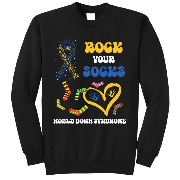 Down Syndrome Awareness Rock Your Socks T21 Tall Sweatshirt