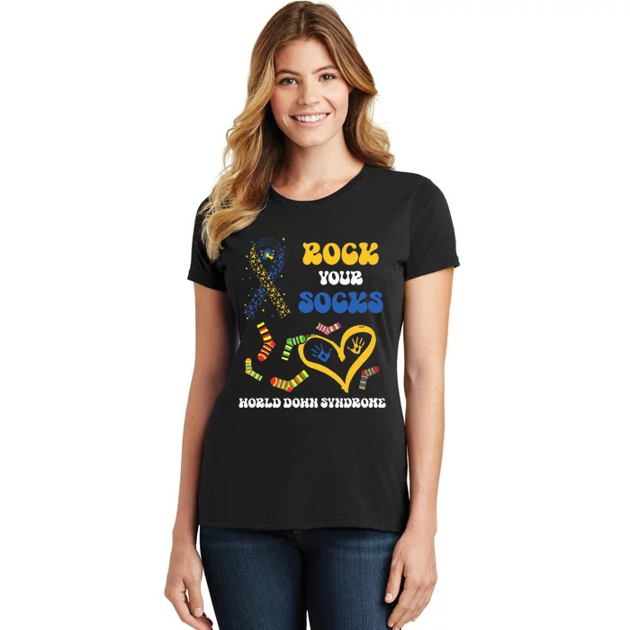 Down Syndrome Awareness Rock Your Socks T21 Women's T-Shirt