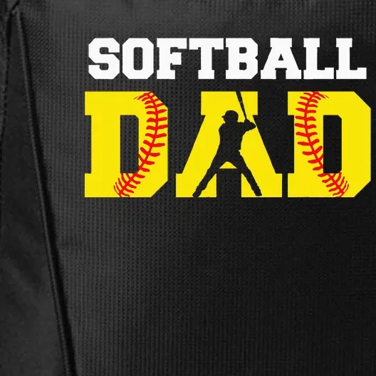 Dad Softball Apparel Yellow Softball Dad City Backpack