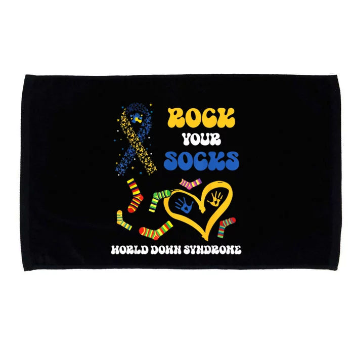 Down Syndrome Awareness Rock Your Socks T21 Man Woman K.ids Microfiber Hand Towel