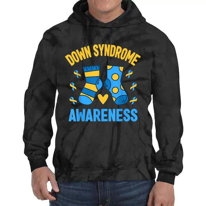 Down Syndrome Awareness  Socks T21 Blue Yellow Ribbon Tie Dye Hoodie