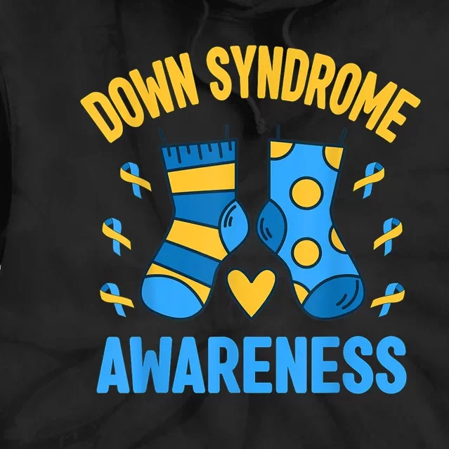 Down Syndrome Awareness  Socks T21 Blue Yellow Ribbon Tie Dye Hoodie