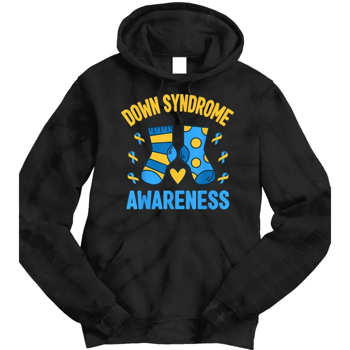 Down Syndrome Awareness  Socks T21 Blue Yellow Ribbon Tie Dye Hoodie