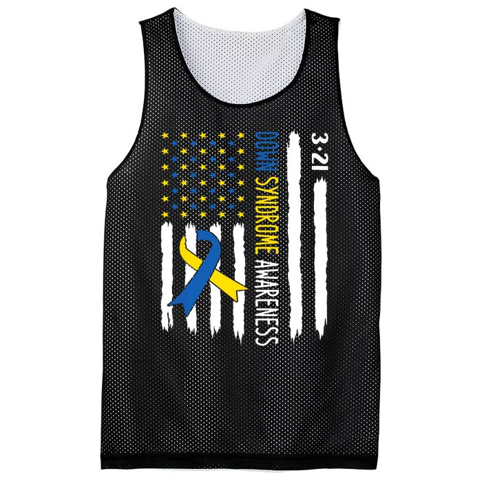 Down Syndrome Awareness Us Flag Trisomy 21 Mesh Reversible Basketball Jersey Tank