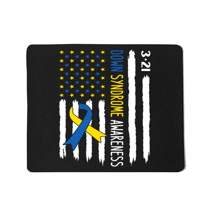 Down Syndrome Awareness Us Flag Trisomy 21 Mousepad