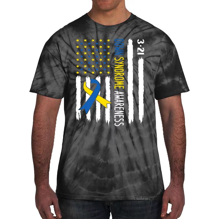 Down Syndrome Awareness Us Flag Trisomy 21 Tie-Dye T-Shirt