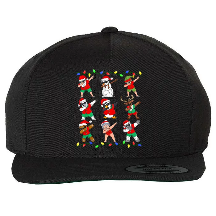 Dabbing Santa And Friends Christmas In July Xmas Boy Kids Wool Snapback Cap