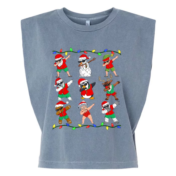 Dabbing Santa And Friends Christmas In July Xmas Boy Kids Garment-Dyed Women's Muscle Tee