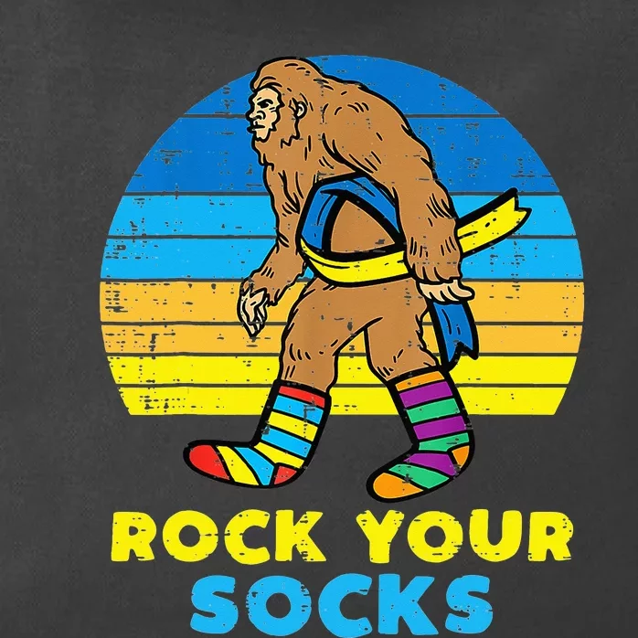 Down Syndrome Bigfoot Rock Your Socks Awareness Sasquatch Zip Tote Bag