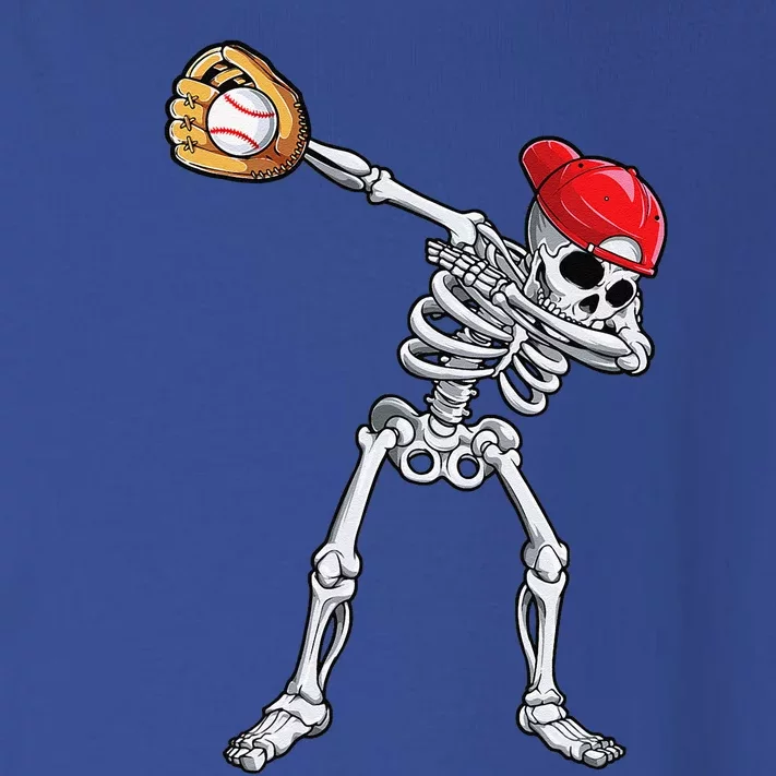 Dabbing Skeleton Baseball Halloween Player Catcher Pitcher Toddler Long Sleeve Shirt