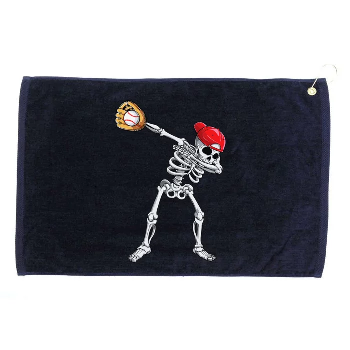 Dabbing Skeleton Baseball Halloween Player Catcher Pitcher Grommeted Golf Towel