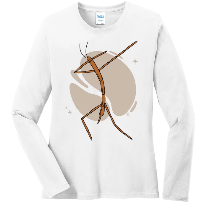 Dabbing Stick Bug Ladies Long Sleeve Shirt