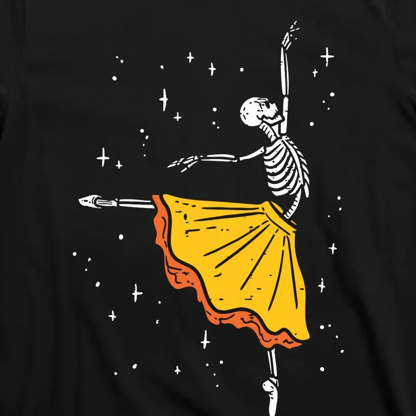 Dancing Skeleton Ballerina Ballet Dance Halloween Girl Women T-Shirt