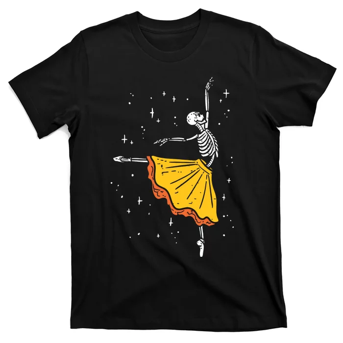 Dancing Skeleton Ballerina Ballet Dance Halloween Girl Women T-Shirt