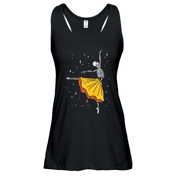 Dancing Skeleton Ballerina Ballet Dance Halloween Girl Women Ladies Essential Flowy Tank