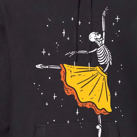 Dancing Skeleton Ballerina Ballet Dance Halloween Girl Women Premium Hoodie