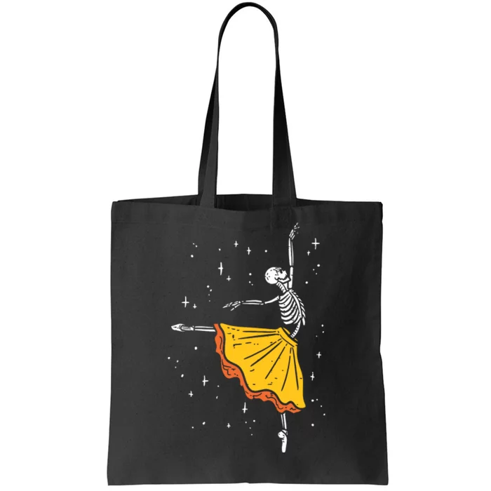 Dancing Skeleton Ballerina Ballet Dance Halloween Girl Women Tote Bag