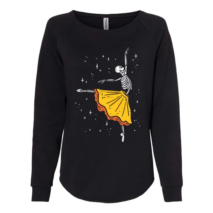 Dancing Skeleton Ballerina Ballet Dance Halloween Girl Women Womens California Wash Sweatshirt