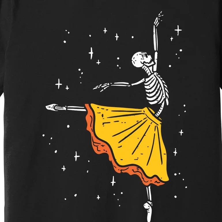 Dancing Skeleton Ballerina Ballet Dance Halloween Girl Women Premium T-Shirt