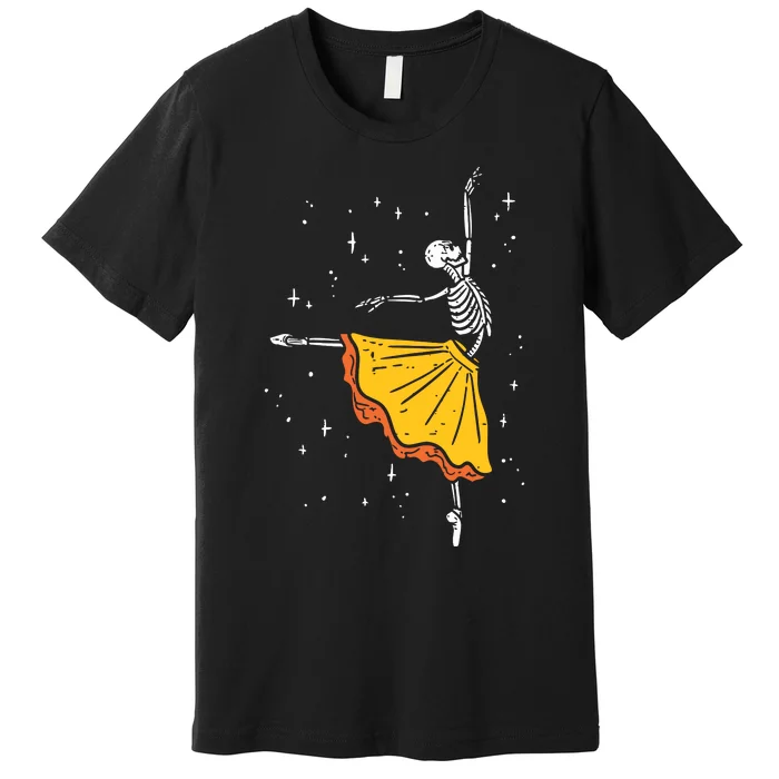 Dancing Skeleton Ballerina Ballet Dance Halloween Girl Women Premium T-Shirt