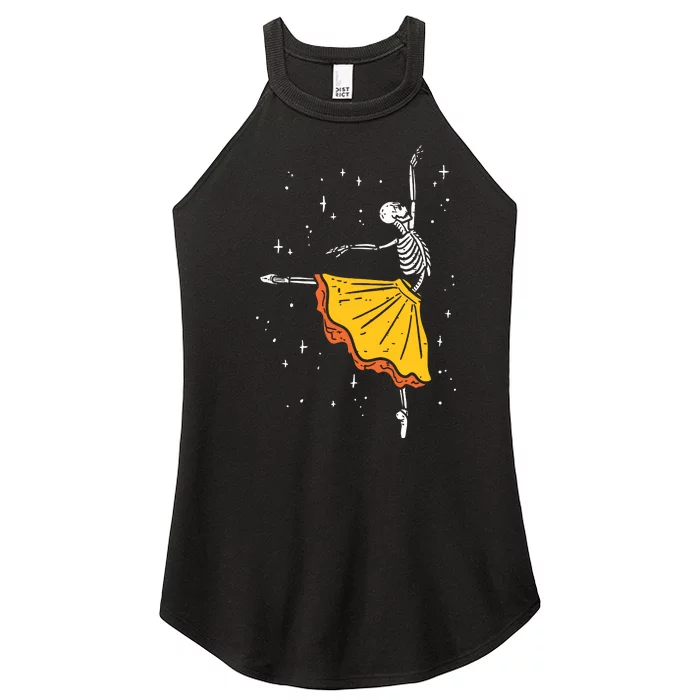 Dancing Skeleton Ballerina Ballet Dance Halloween Girl Women Women’s Perfect Tri Rocker Tank