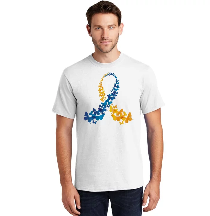 Down Syndrome Butterfly Awareness Tall T-Shirt