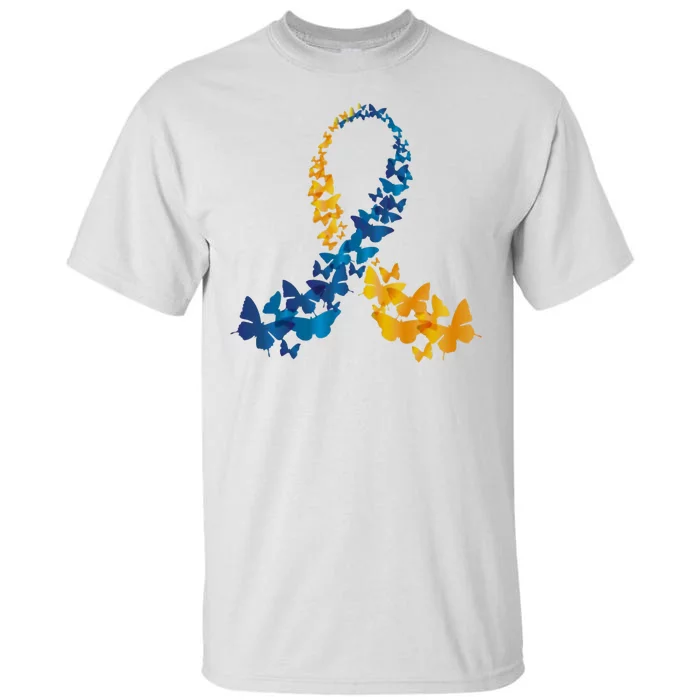 Down Syndrome Butterfly Awareness Tall T-Shirt