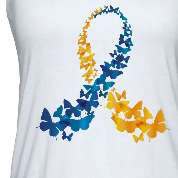 Down Syndrome Butterfly Awareness Ladies Essential Flowy Tank