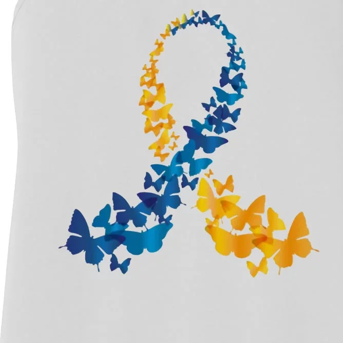 Down Syndrome Butterfly Awareness Women's Racerback Tank