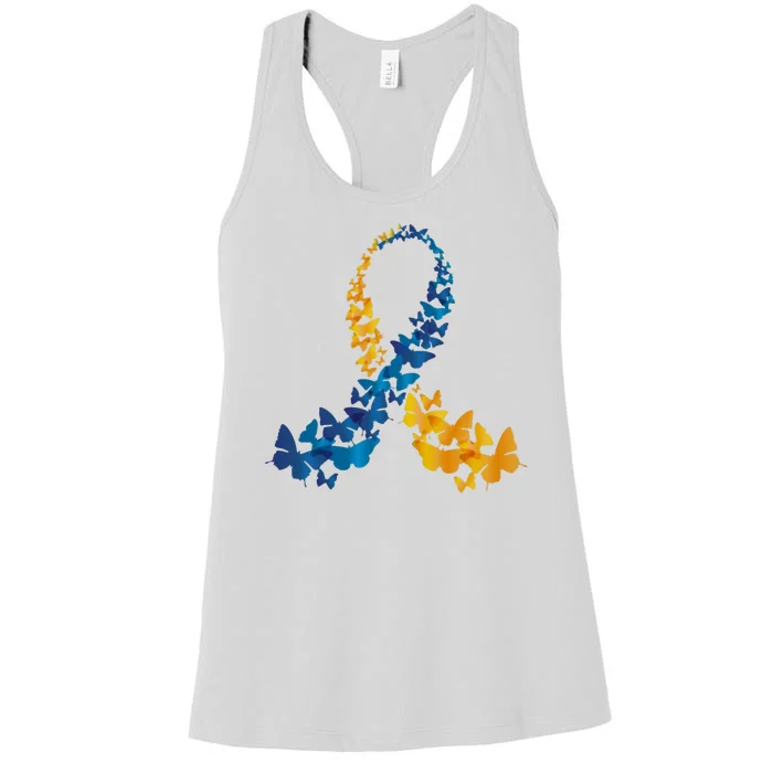 Down Syndrome Butterfly Awareness Women's Racerback Tank