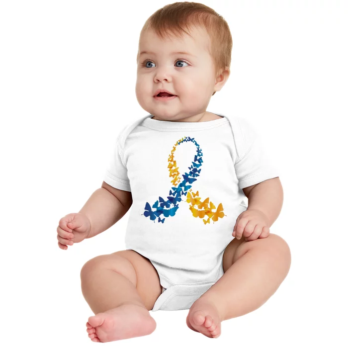 Down Syndrome Butterfly Awareness Baby Bodysuit