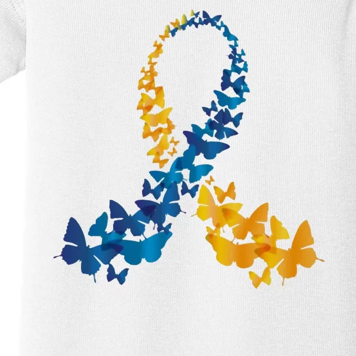 Down Syndrome Butterfly Awareness Baby Bodysuit