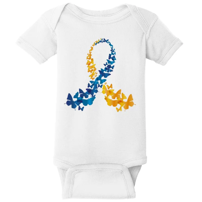 Down Syndrome Butterfly Awareness Baby Bodysuit