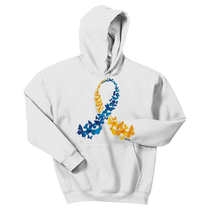 Down Syndrome Butterfly Awareness Kids Hoodie