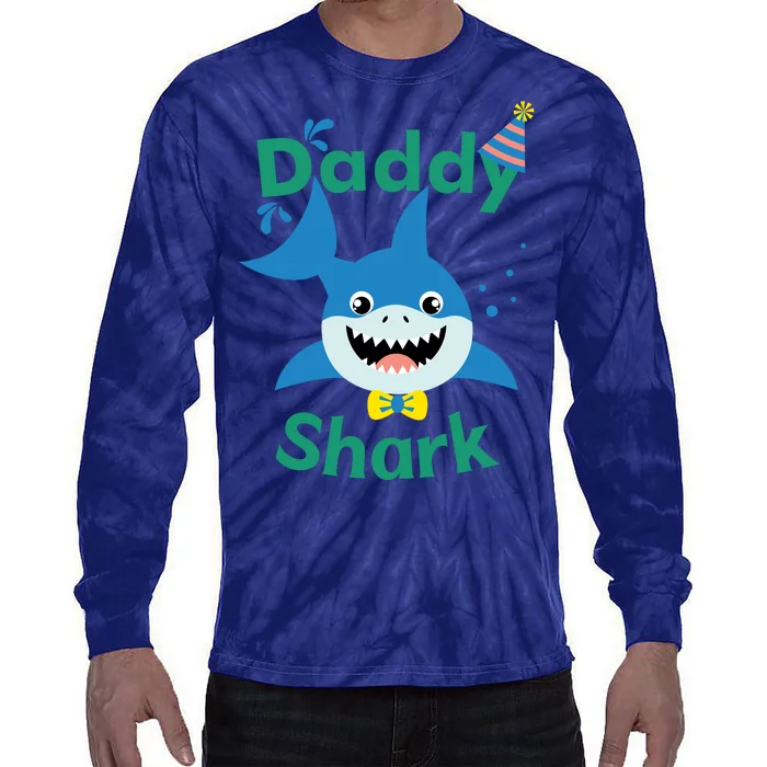 Daddy Shark Birthday Party Matching Family Tie-Dye Long Sleeve Shirt