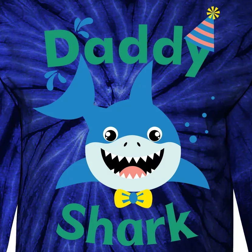 Daddy Shark Birthday Party Matching Family Tie-Dye Long Sleeve Shirt